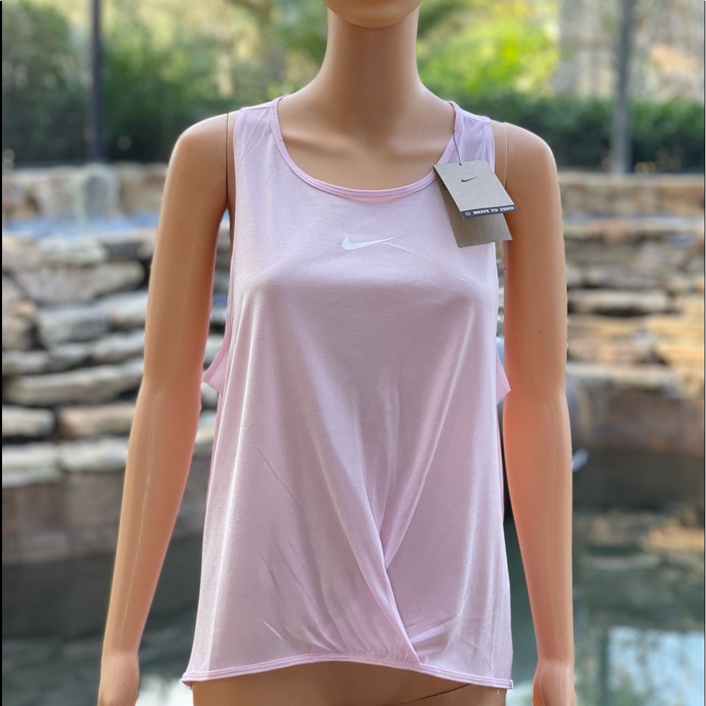 NIKE JUST DO IT TWIST FRONT TANK LARGE PINK DJ0917-663